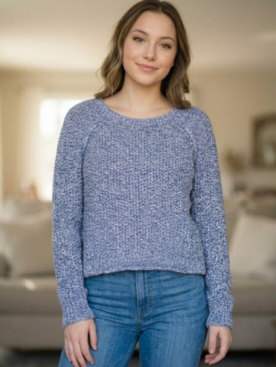 Free People Sweaters - Free People XS Periwinkle Purple Marled Knit Sweater
